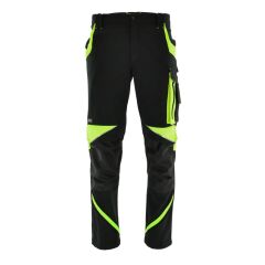 Spodnie Robocze Długie Stretch Sara Workwear Neoflex - Kolor Czarny + Żółty Odblaskowy